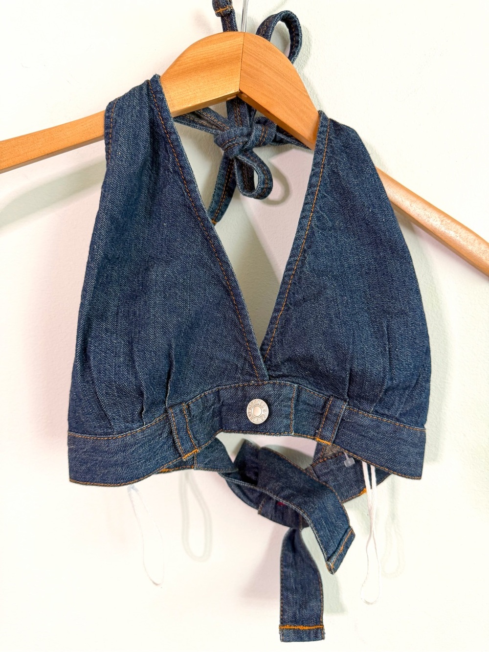 Levi's Red Tab Rare Vintage Y2K Lot 53 Dark Wash Denim Halter Top Large